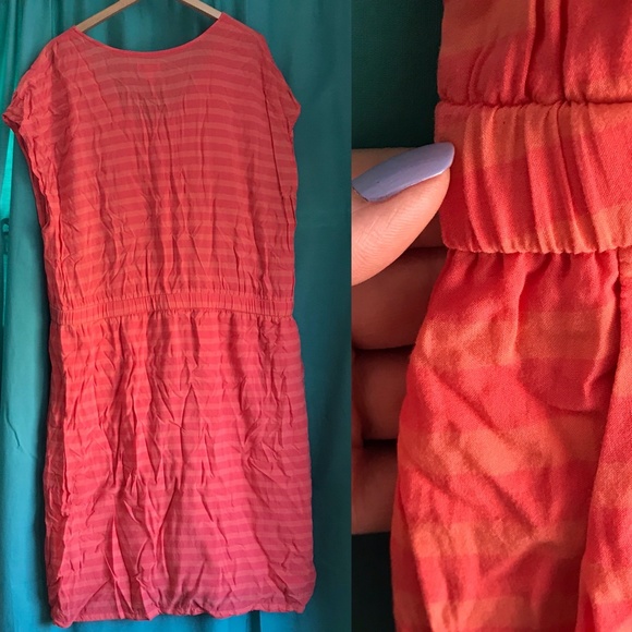 Old Navy Striped Neon Pink Orange Peach Dress XL - Picture 2 of 10